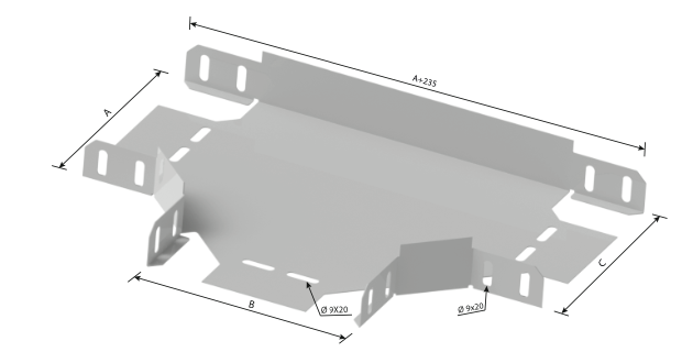 100mm T BAĞLANTI ELEMANI ( H:40mm) PREGALVANİZ 